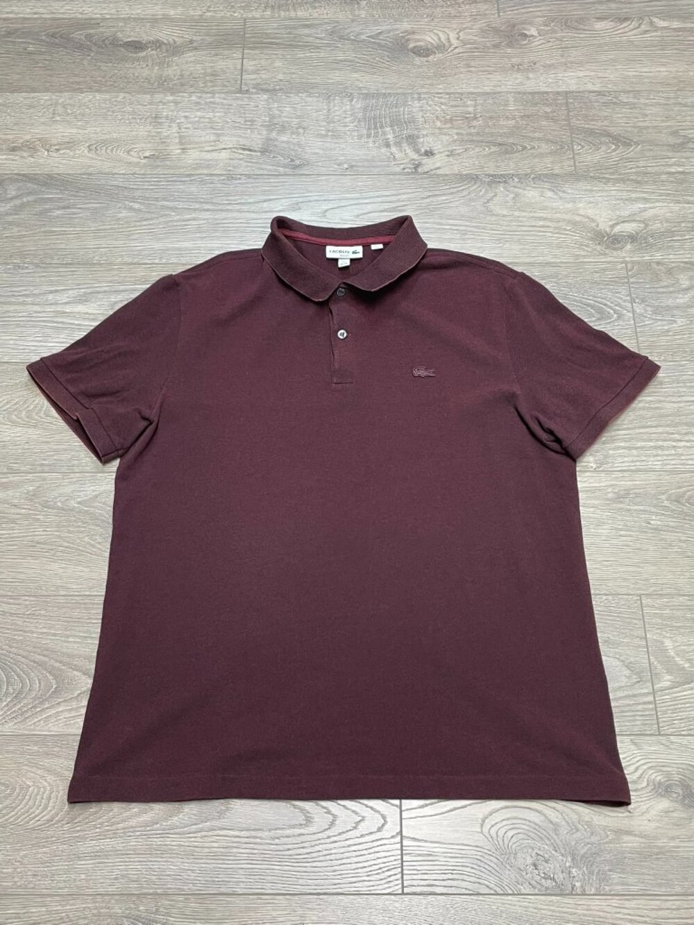 Lacoste Slim Fit Polo Shirt Burgundy US XXL FR 7 Short Sleeve‎ Casual Pique